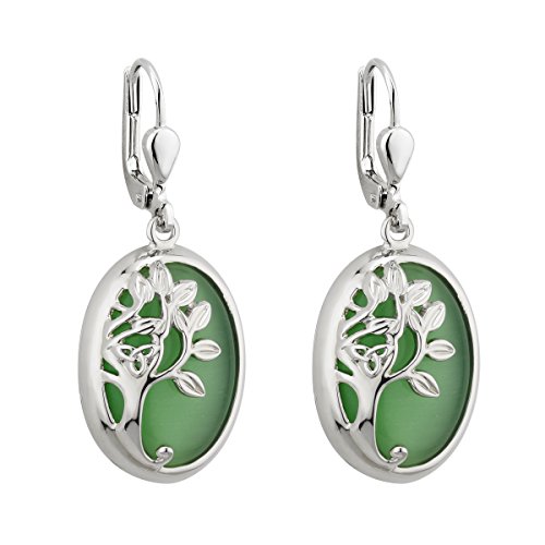 【中古】【未使用・未開封品】Tree of LifeドロップイヤリングロジウムグリーンIrish Made