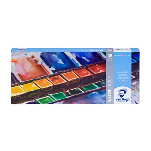 【中古】【未使用・未開封品】Royal Talens Van Gogh Artists' Solid Watercolours, Metal Box Set of 36 Assorted Colours