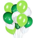 【中古】【未使用 未開封品】25cm White,Light Green,Dark green Latex Balloons,100 Count, For Wedding Birthday Party Baby Shower Decoration