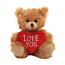 yÁzygpEJiz(Love You) - Plushland Adorable Mocha Heart Bear, Holding a Heart Pillow embroidered Love Message For Girls, Boys, Women, Men and anyon
