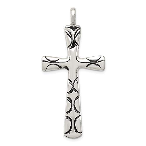 【中古】【未使用・未開封品】スターリングシルバーアンティークエッチングクロスペンダント