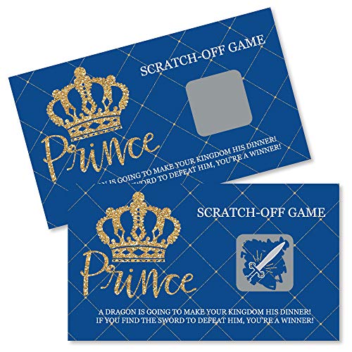 【中古】【未使用・未開封品】Big Dot of Happiness ロイヤルプリンスチャーミング - ベビーシャワーまたは誕生日パーティーゲーム スクラッチオフカード - 22枚