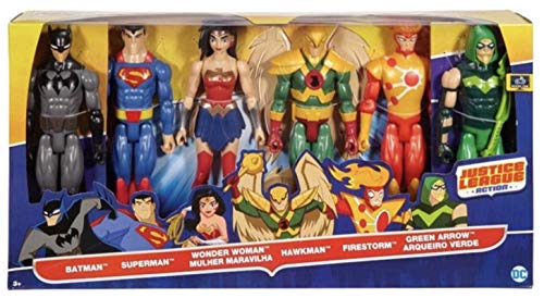 楽天AJIMURA-SHOP【中古】【未使用・未開封品】Justice League Mattel DC Comics - FFF19 30cm Action - 6 Figure Team Pack - ICC Kids Toys