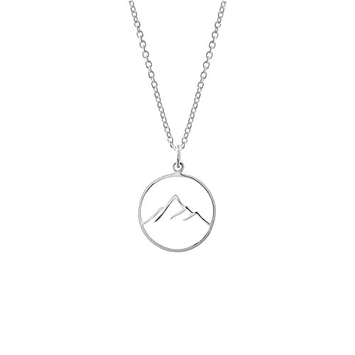 Rhodolite - 【中古】【未使用・未開封品】Boma Jewelry スターリングシルバー サークル マウンテン ペンダントネックレス 18インチ, 金属