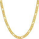 【中古】【未使用・未開封品】(ライフタイムジュエリー) LIFETIME JEWELRY フィガロチェーンネックレス 4mm 24Kゴールドメッキ メンズ レディース ティーン (18インチ ゴール