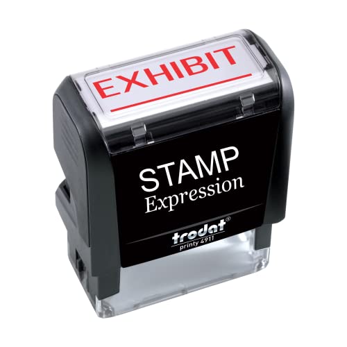 【中古】【未使用・未開封品】Exhibit with Line Office Self Inkingラバースタンプ???レッドインク(a-5509?)