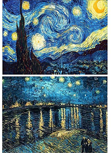 【中古】【未使用 未開封品】2 Packs 5D DIY Diamond Painting Set Full Drill Diamond Painting Starry Night Wall Stickers For Living Room(40X50CM/16X20inch)