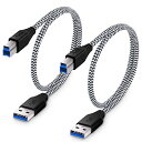 【中古】【未使用・未開封品】Besgoods 2?- Pack 1.5?Ft / 50?cm Braided USB 3.0ケーブル???A - to b-ma...