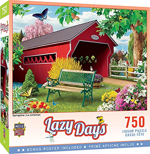 【中古】【未使用・未開封品】MasterPieces Lazy Days ジグソーパズル 春 アラン・ジャナによるアートが特徴 750ピース