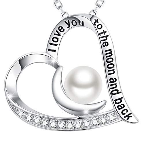 【中古】【未使用・未開封品】ELDA & CO. I Love You to the Moon and Back ネックレス 925スターリングシルバー 1月 2月 誕生石 ガーネットネックレス 妻 お母さん 誕生日プ