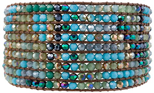 楽天AJIMURA-SHOP【中古】【未使用・未開封品】Joop JoopハンドメイドクリスタルボーホーBeaded Statement Wrap Cuffブレスレットスライダの開口部 ブルー