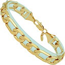 【中古】【未使用・未開封品】Lifetime Jewelry 11mm フィガロチェーンブレスレット 男女兼用 24K純金メッキ Small, Medium a...