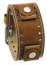 【中古】【未使用・未開封品】Rev # 331wrb-bリンクルBeautyイタリアデザイン22?mmラグ幅Wide Brown Leather Cuff Watch Band