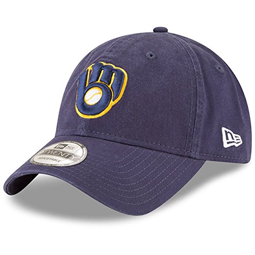 【中古】【未使用・未開封品】New Era Milwaukee Brewers Core Classic 9Twenty 調節可能なキャップハット ネイビーブルー 11591528 On..