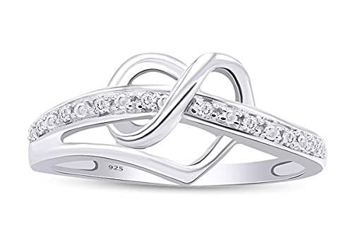 【中古】【未使用・未開封品】スターリングシルバーダイヤモンドハートリング( 1?/ 20?cttw , I - J Co..