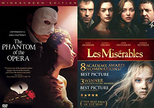 yÁzygpEJizFrance Musical Les Miserables + Paris The Phantom of the Opera DVD Set Movie Double Feature Bundle
