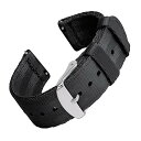 【中古】【未使用・未開封品】(アーチャー) Archer Watch Straps ? シートベルト ナイロン クイックリリース腕時計バンド | マルチカラー 18mm 20mm 22mm, ブラック, 20mm (S