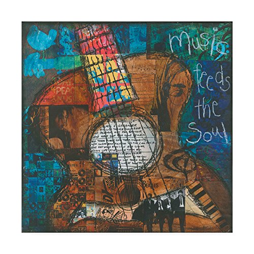 【中古】【未使用・未開封品】Trademark Fine Art ALI36934-C1414GG Music Feeds The Soul-Guitar by Jennifer McCully Fine Art 14x14インチ マルチカラー