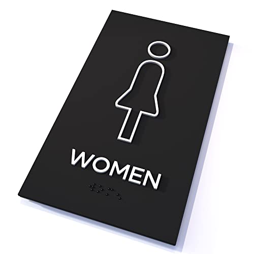 DELL - 【中古】【未使用・未開封品】Kubik Letters トイレサイン ADA準拠点字タクティカルサイン モダンなドアサイン 3M両面テープ付き 8.9 x 5.1 x 0.3 inches (22.75 x 13 x 0.8 c