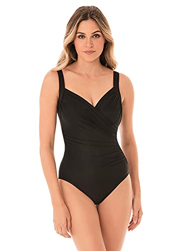 【中古】【未使用・未開封品】Miraclesuit 6516663 Must Haves Sanibel Black Underwired Shaping Swimsuit 16