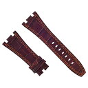 【中古】【未使用・未開封品】28?mm Leather Watch Band Strap forオーデマ・ピゲブラウンオレンジステッチ# b6