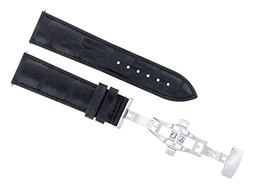 18?mm Leather Watch Band Strap Deployment Clasp for Raymond Weil 5981ブラック2b