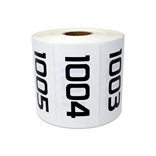 OfficeSmartLabels−連番番号0001-1000 3 x 1.5インチ ステッカー (親) 1 Roll