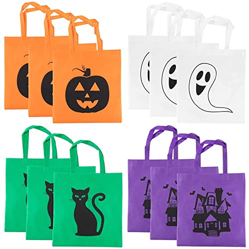 楽天AJIMURA-SHOP【中古】【未使用・未開封品】ハロウィン トートバッグ 12パック 再利用可能なトリック・オア・トリートバッグ パーティーギフトバッグ キャンディグッディおもちゃバッグ 子