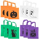 【中古】【未使用・未開封品】ハロウィン トートバッグ 12パック 再利用可能なトリック・オア・トリートバッグ パーティーギフトバッグ キャンディグッディおもちゃバッグ 子