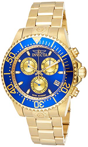 【中古】【未使用・未開封品】Invicta Men's 26849 Pro Diver Quartz Chronograph Blue, Gold Dial Watch