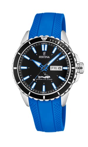 楽天AJIMURA-SHOP【中古】【未使用・未開封品】Festina メンズ 通年ダイバーコレクション クォーツウォッチ, ブルー, One Size, ブレスレット