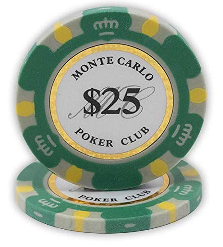 【中古】【未使用・未開封品】Da Vinci 14?GramクレイMonte Carlo Poker Clubプレミアム品質ポーカーチップ???パックof 50チップ グリーン(3.0)