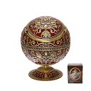 【中古】【未使用・未開封品】(Dark Red With Bronze Rose) - LAUYOO Vintage Ashtray with Lid for Cigarettes Metal Portable Ashtray for Outdoors Indoors Hand Stamped W