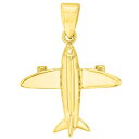 【中古】【未使用・未開封品】ソリッド14?Kイエローゴールド3d飛行機チャームJet Aircraftペンダント