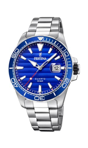 Rakuten - 【中古】【未使用・未開封品】Men 's Watch Festina???f20360?/ 1???クオーツ???日付???Navyブルーandスチール???stainless-steel