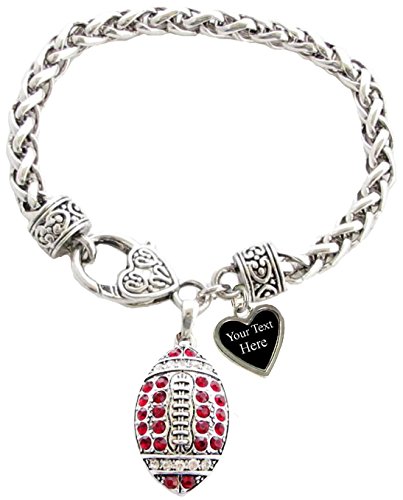 【中古】【未使用・未開封品】Holly Road Football赤とクリアクリスタルロブスターブレスレットジュエリーChoose Yourテキスト(4)