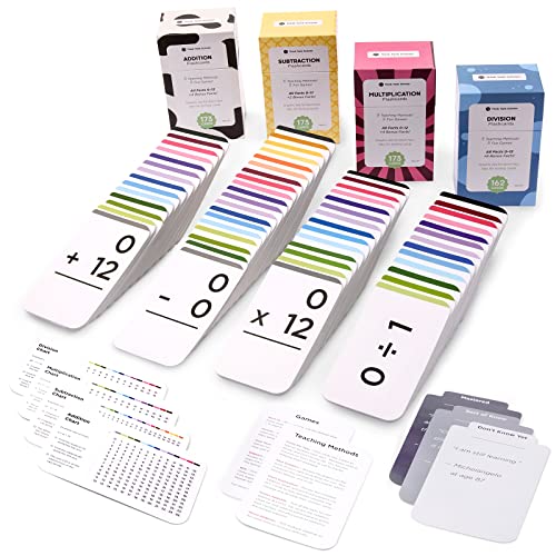 【中古】【未使用・未開封品】681 Math ADDITION, SUBTRACTION, MULTIPLICATION and DIVISION FLASH CARDS Bundle Kit with Full Box Sets All Facts Colour Coded Best for K