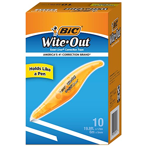 【中古】【未使用・未開封品】BIC Wite-Out Brand Exact Liner Correction Tape, 1/5 Inches x 19-8/10 Feet, Pack of 10