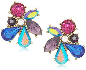 【中古】【未使用・未開封品】Betsey Johnson Women's Multi Stone Cluster Stud Earrings