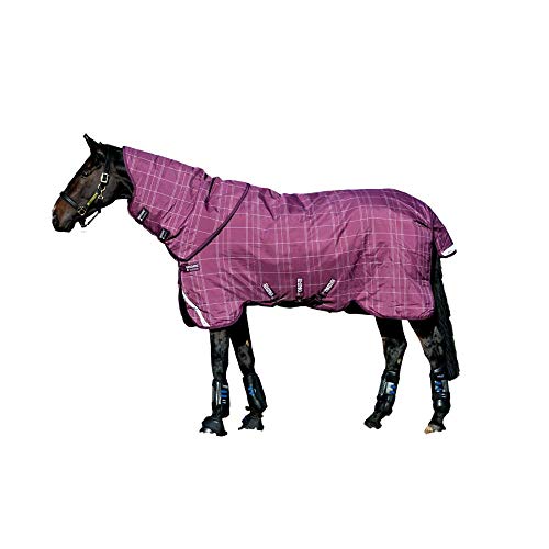 Horseware Rhino Plus Turnout ミディアム バリア層 ベリー/グレー/ホワイト チェック&ベリー 78