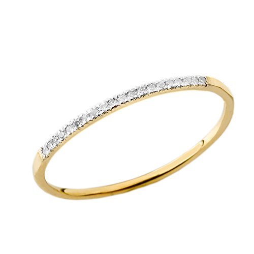 乐天商城 - 【中古】【未使用・未開封品】上品 モダン ダイヤモンド スタッカブル 結婚指輪 10K イエローゴールド