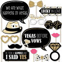 【中古】【未使用・未開封品】Big Dot of Happiness Vegas Before Vows - ラスベガスブライダルシャワーまたは独身パーティー写真ブース小道具キット - 20個
