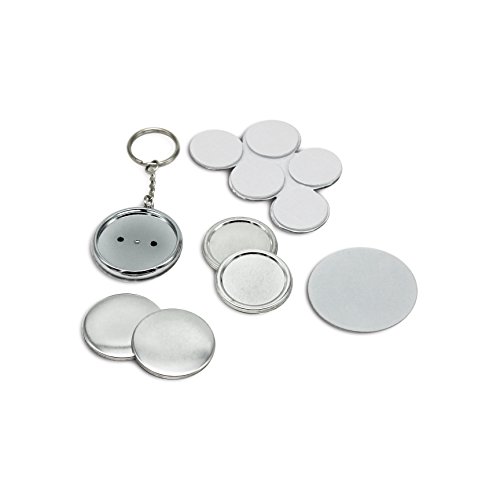 【中古】【未使用・未開封品】chibuttonsダブルサイドプラスチックキーチェーンラウンド37?mm (100sets) メトリックシステム 37mm シルバー