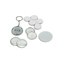 【中古】【未使用・未開封品】chibuttonsダブルサイドプラスチックキーチェーンラウンド37?mm (100sets) メトリックシステム 37mm シルバ...