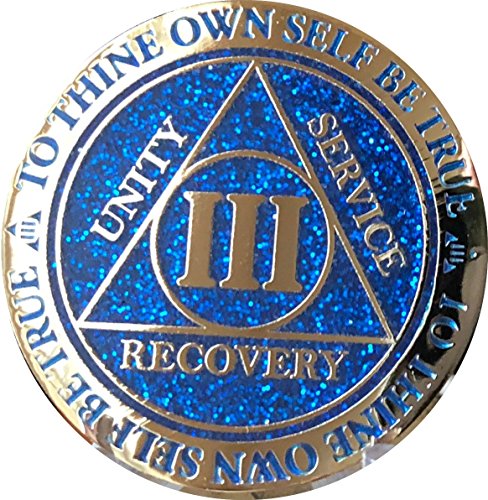 【中古】【未使用・未開封品】RecoveryChip 3年AA Medallion Reflex Blue GlitterゴールドメッキカラーチップIII