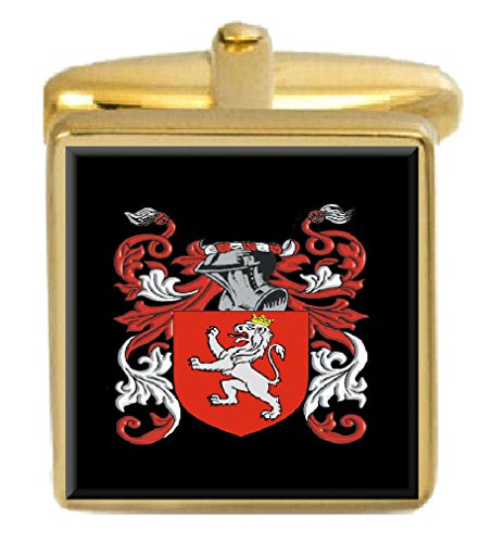 【中古】【未使用・未開封品】Select Gifts Barry Ireland Family Crest Surname Coat Of Arms ゴールドカフリンクス 刻印ボックス