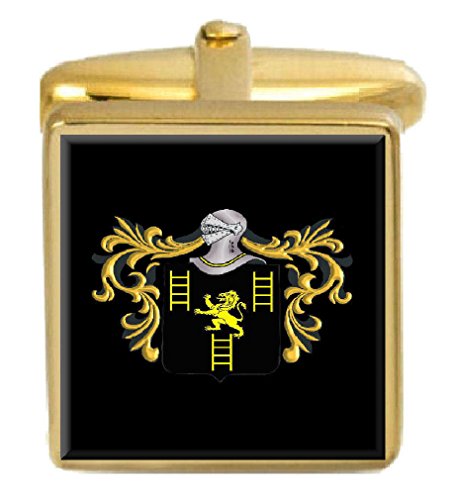 【中古】【未使用・未開封品】Jeffries England Family Crest Surname Coat Of Arms ゴールドカフリンクス 刻印ボッ...