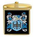 【中古】【未使用・未開封品】「Select Gifts Doodson」英国ファミリークレストの名前入りゴールドカフリンクス 刻印ボックス