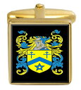 【中古】【未使用・未開封品】Select Gifts Purver England Family 紋章 名字紋章 ゴールドカフスボタン 刻印ボックス