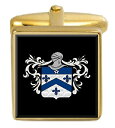 【中古】【未使用・未開封品】Hughes Wales Family Crest カフリンクス ゴールドの刻印入りボックス